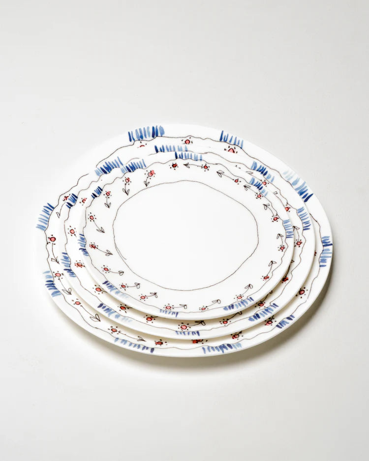 Breakfast Plate Anemone Milk Pattern from the Midnight Flowers Collection by Marni