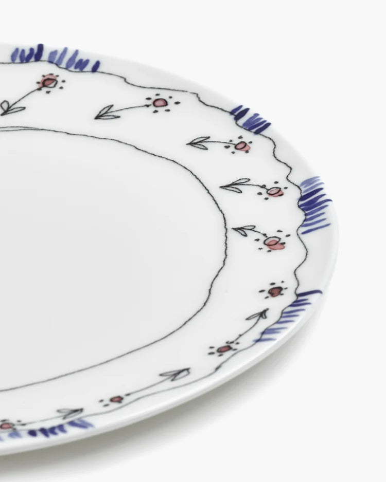 Breakfast Plate Anemone Milk Pattern from the Midnight Flowers Collection by Marni