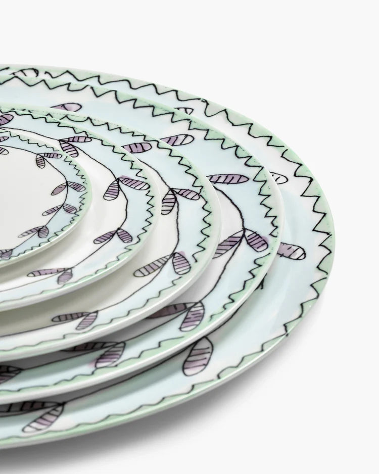 Breakfast Plate in Blossom Milk Pattern from the Midnight Flowers Collection by Marni