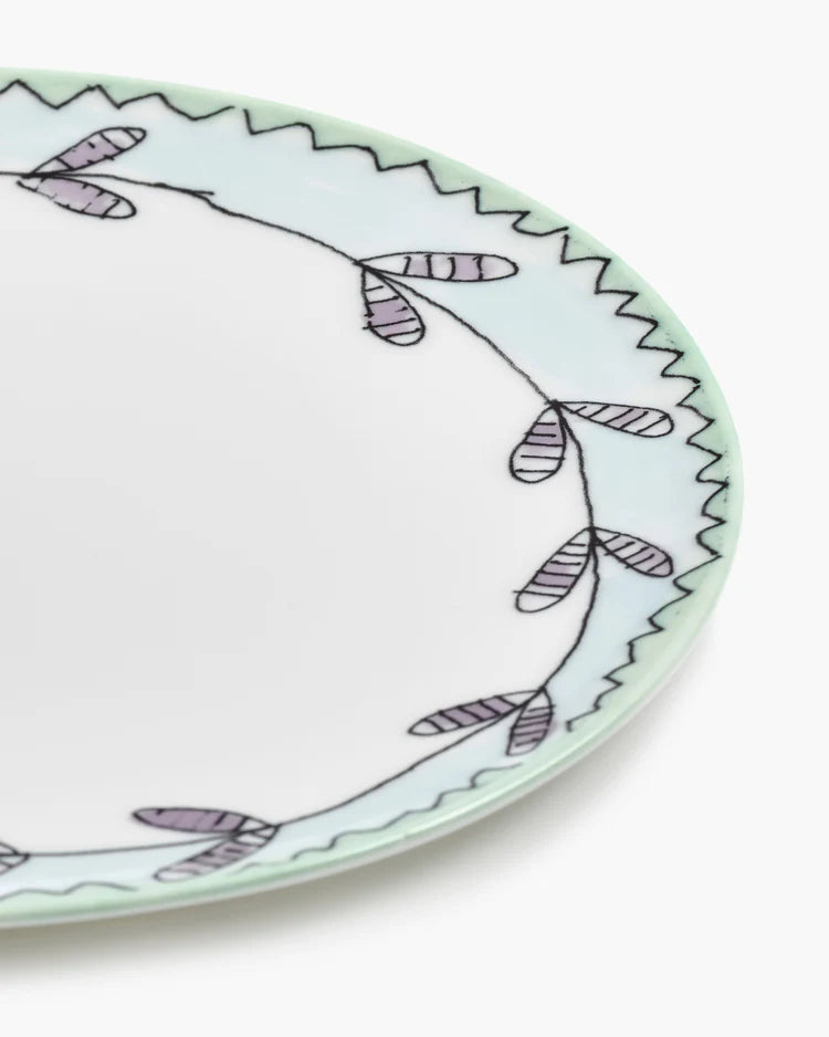 Dinner Plate in Blossom Milk Pattern from the Midnight Flowers Collection by Marni