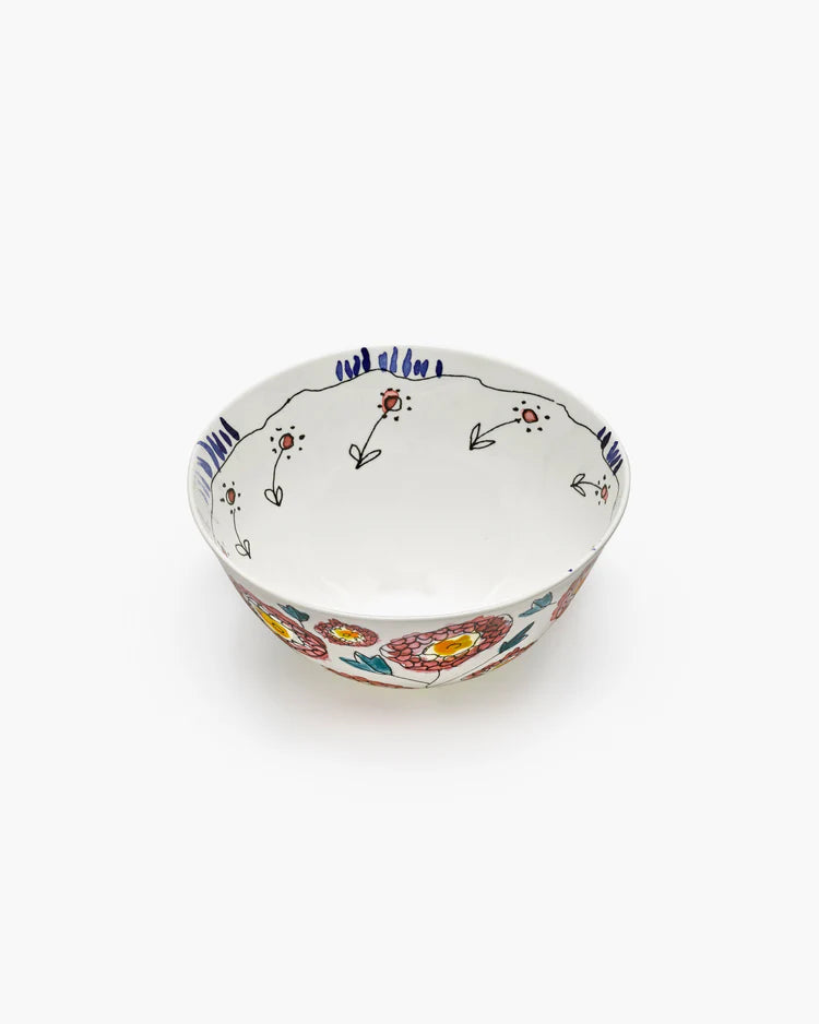 X Large Serving Bowl in Anemone Milk Pattern from the Midnight Flowers Collection by Marni (Copy)