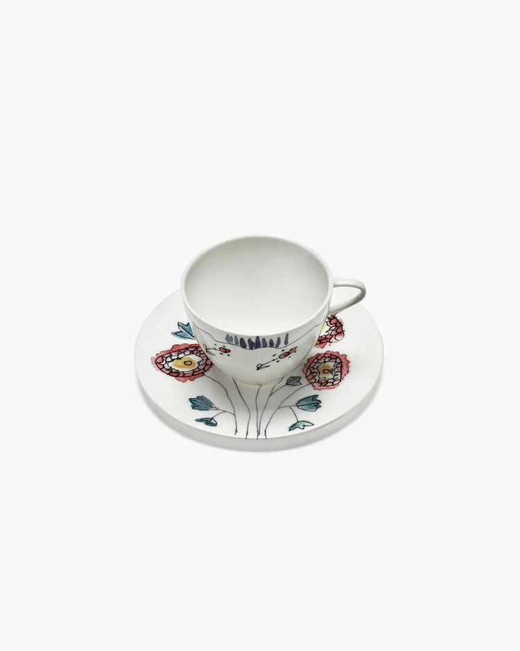 Espresso Cup and Saucer in Anemone Milk Pattern from the Midnight Flowers Collection by Marni (Copy)