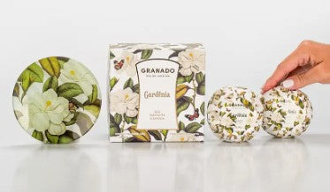 Granado Gardenia Bar Soap Duo with Glass Tray