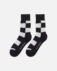 Marimekko Pirtti Jäkälä Thick Socks Black and White