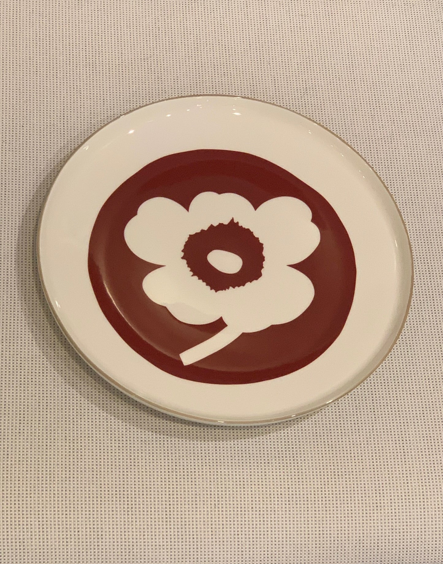 Marimekko Burgundy Unikko Dinner Plate