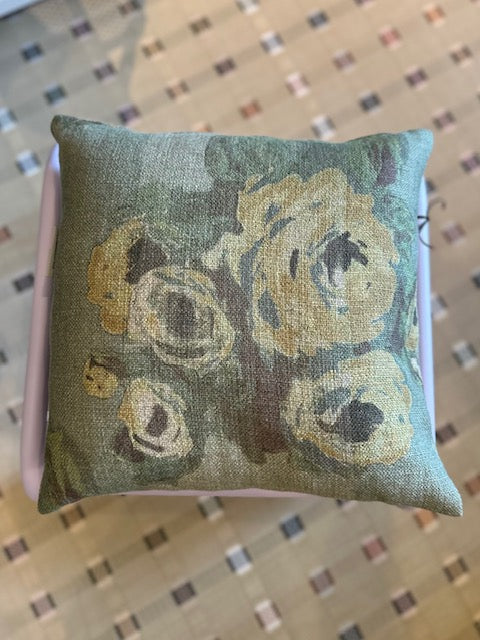 Carlotta Oddone 15" x 15" Linen Rosemary Throw Pillow