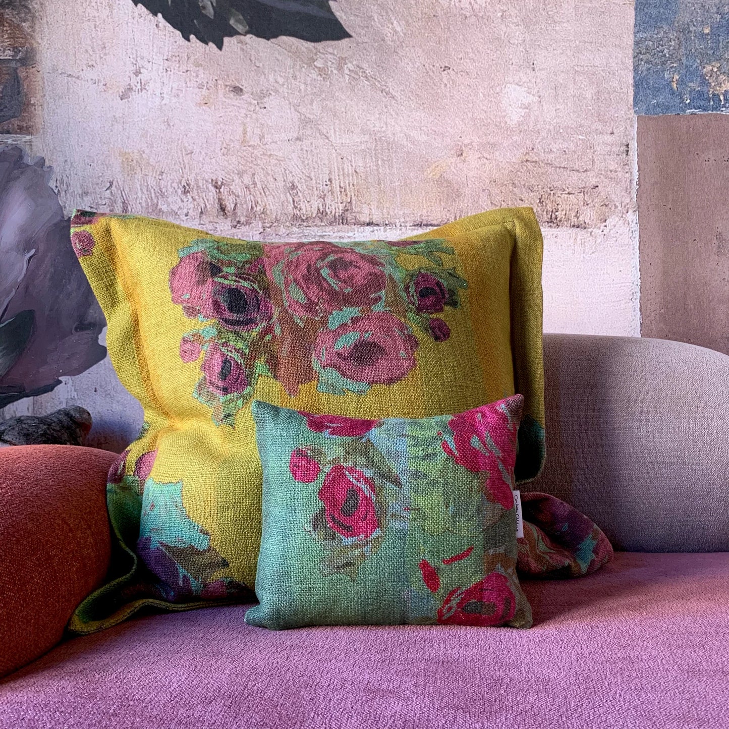 Carlotta Oddone Linen Rosemary Sweets Throw Pillow