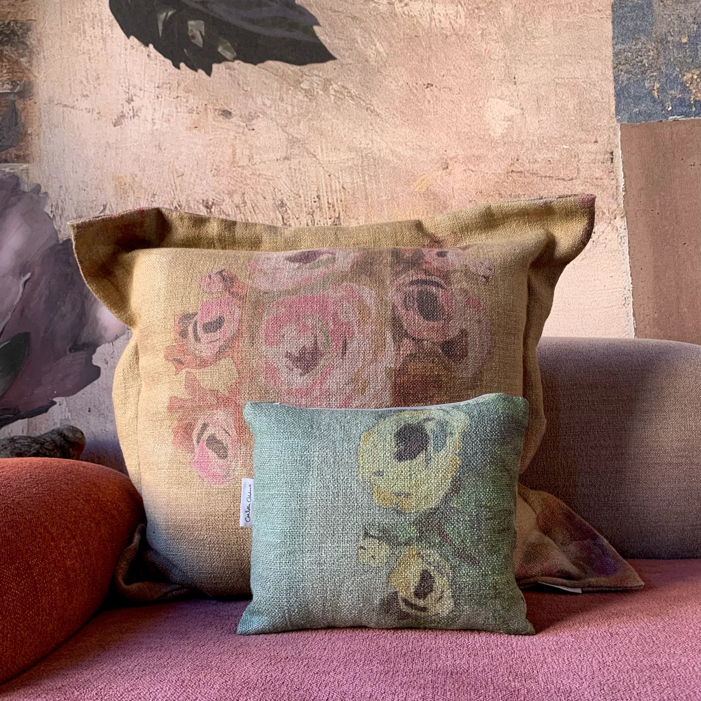 Carlotta Oddone Linen Rosemary Sweets Throw Pillow