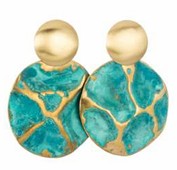 Sibilia Island Earrings LG Patina