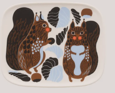 Marimekko Kurre Squirrel Small Rectangular Plate