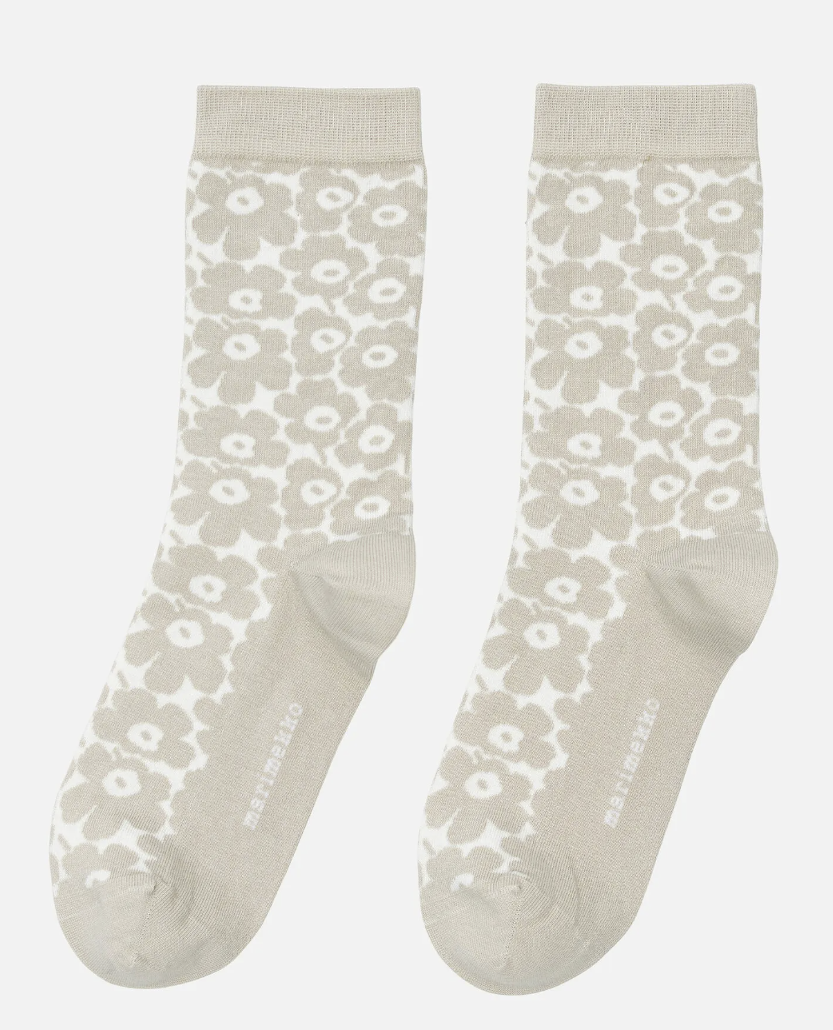 Marimekko Linjaus Pikkuinen Unikko Socks White and Beige