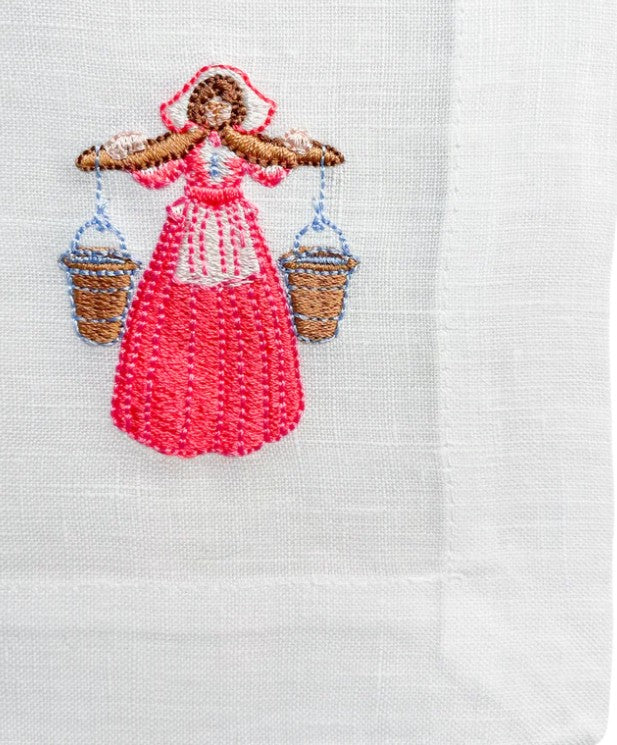 12 Days of Christmas Embroidered Cocktail Napkins Set of 12