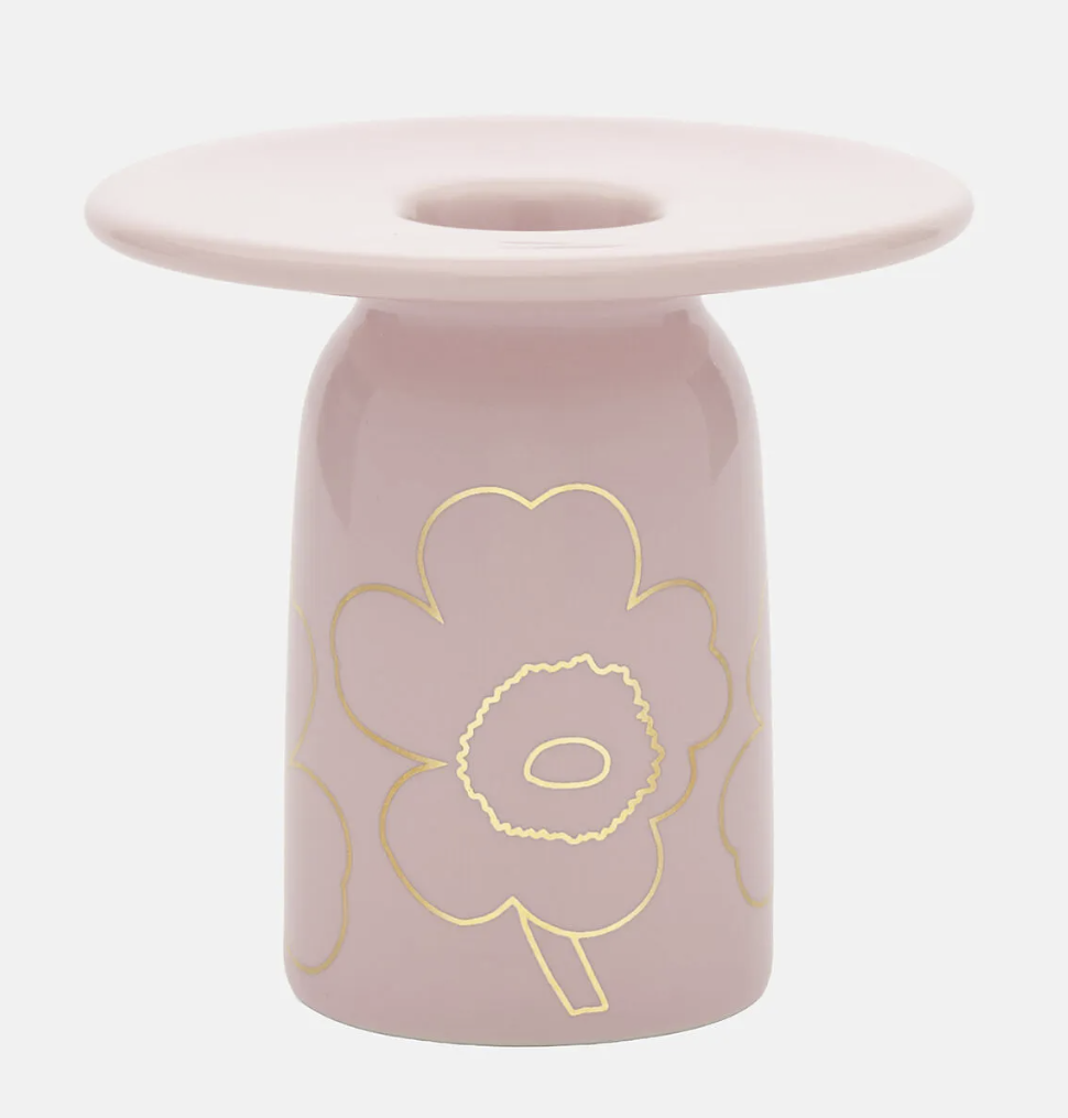 Marimekko Pink and Gold Unikko Candle Holder