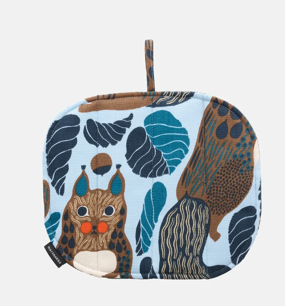 Marimekko Kurre Squirrel Pot Holder 9" x 10"