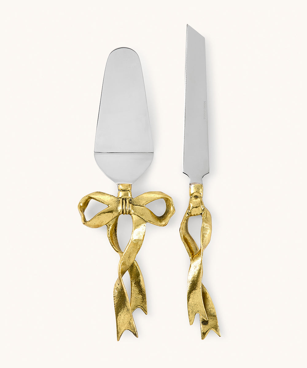 Brass Ribbon Cake Set