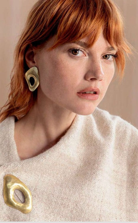 Sibilia Sculptural Studs Brass