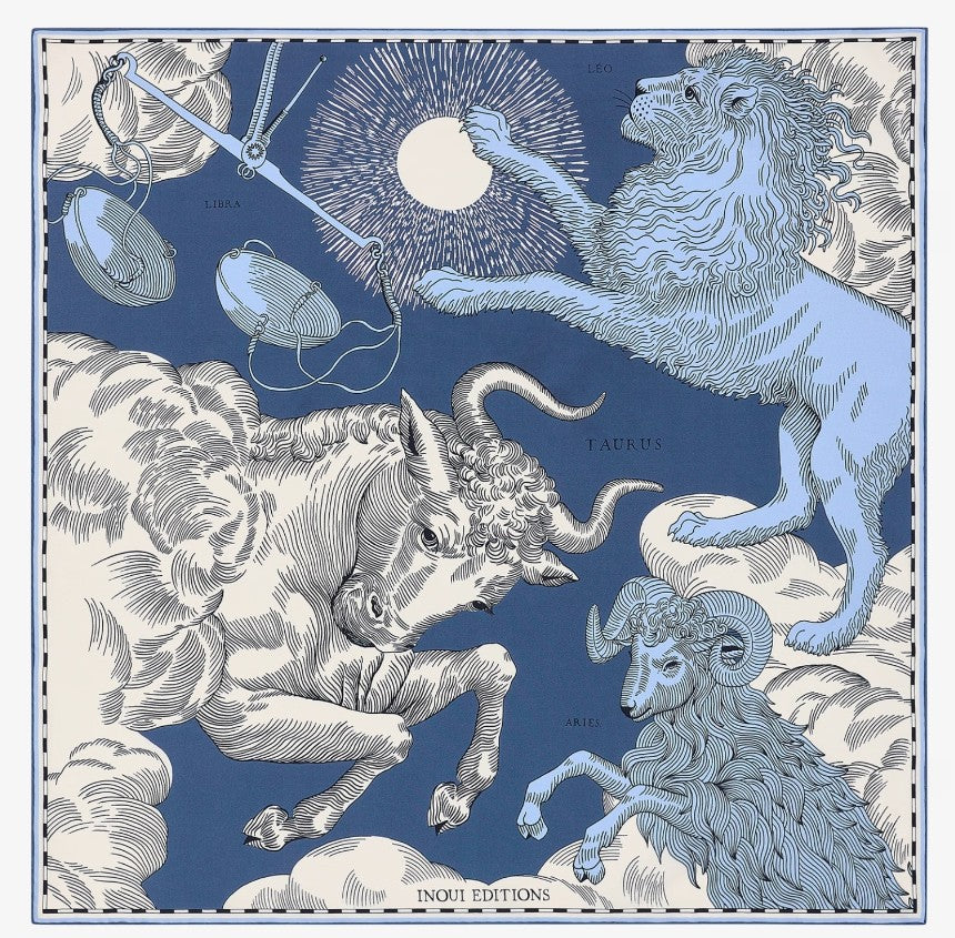 Inoui Editions Astrologie Silk Square Scarf 65 cm