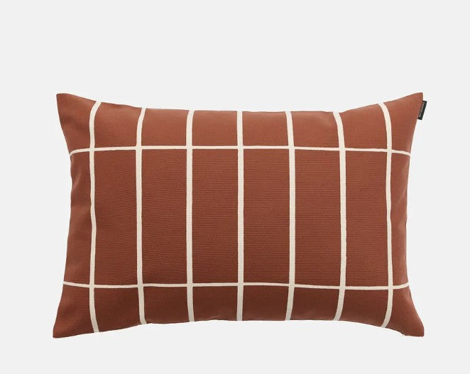 Marimekko Tiiliskivi Rust Grid Cushion Cover