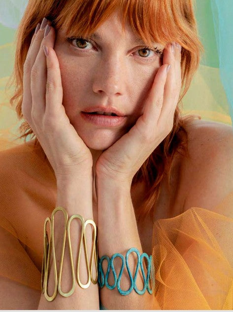 Sibilia Wave Cuff SM Brass Patina