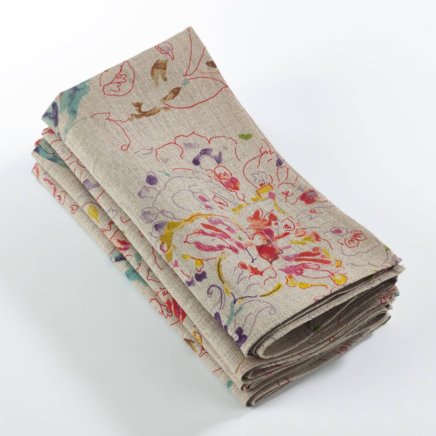 Printed Floral Design Linen Napkin