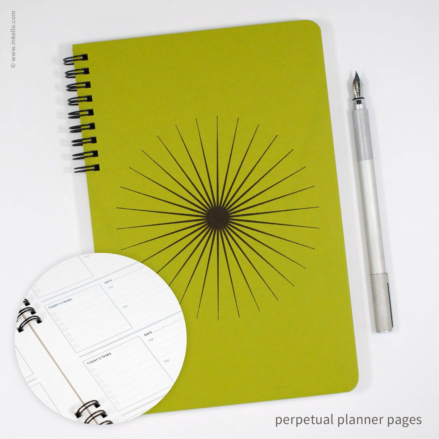 Big Burst Weekly Planner with Chartreuse Cover + Black Ink