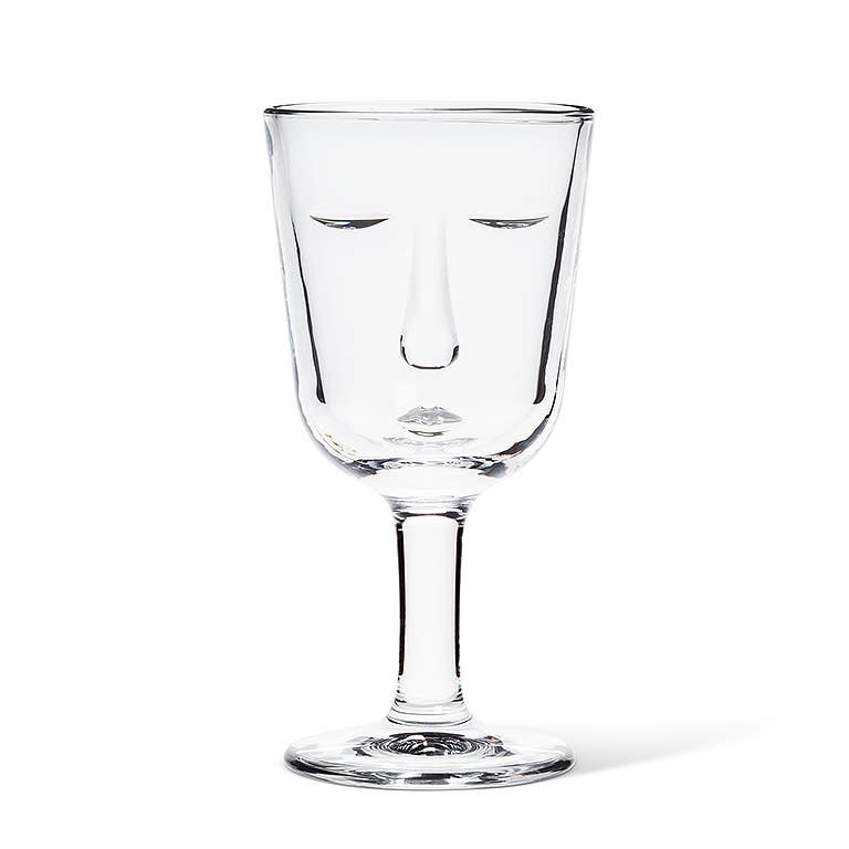 Resting Face Wine Glass 6"H 6 oz