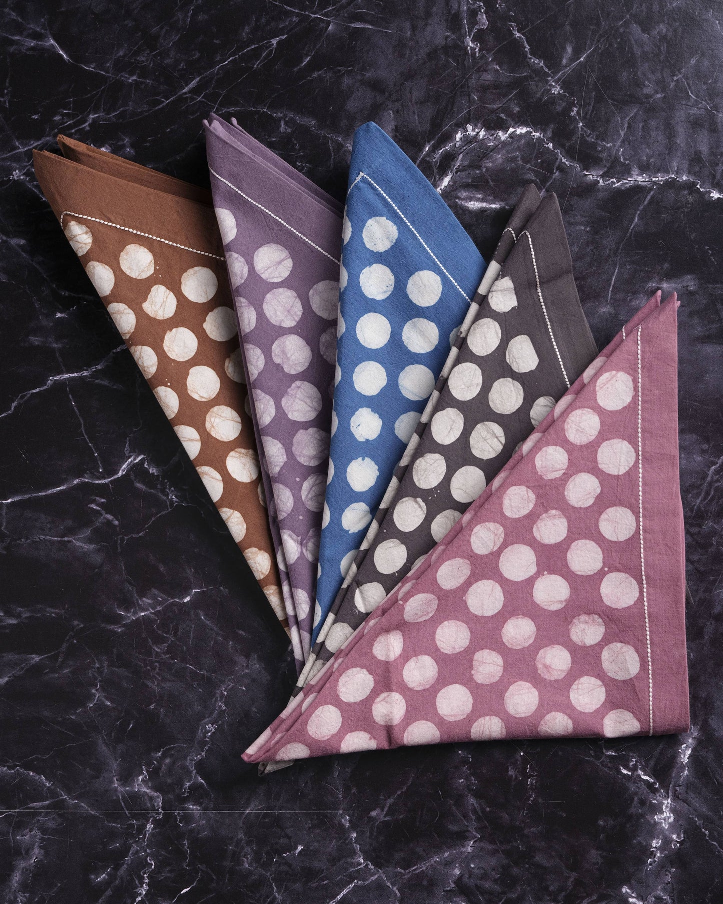 Indigo Blue Polka Dots Cotton Dinner Napkin