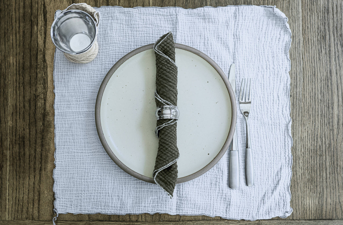 Organic Crinkle Cotton Dinner Napkin 20" x 20"
