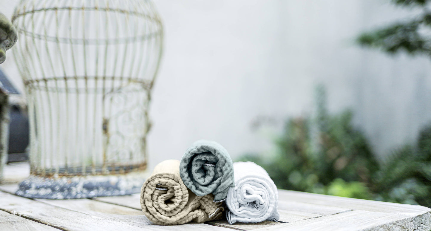 Organic Crinkle Cotton Cocktail Napkin/Guest Towel
