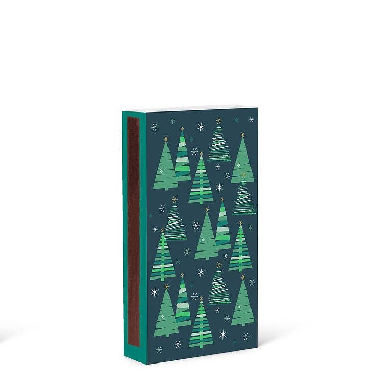 Retro Graphic Tree Matches 4"L