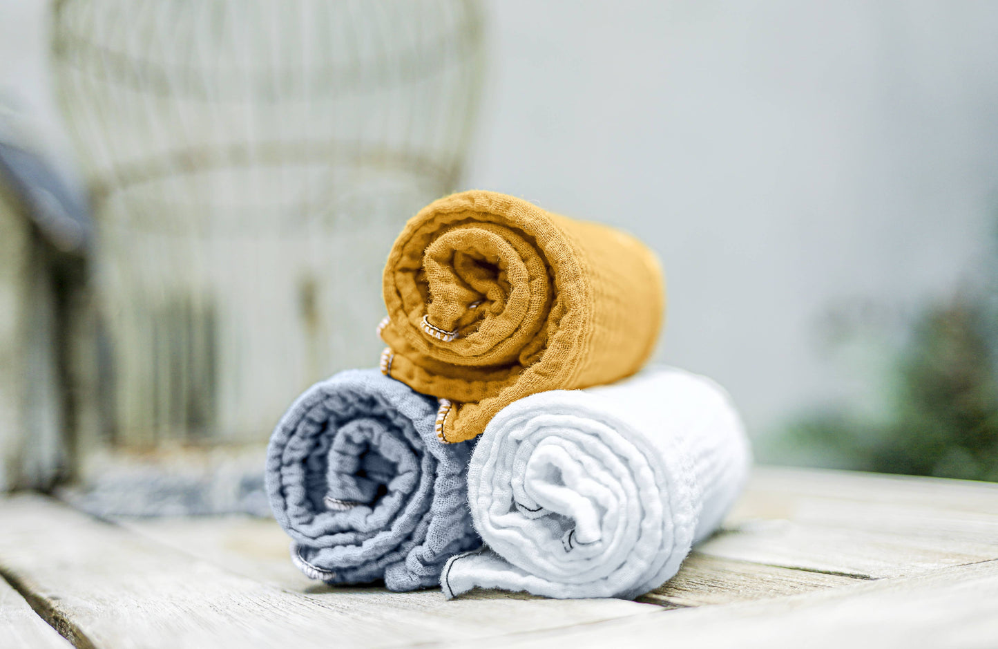 Organic Crinkle Cotton Cocktail Napkin/Guest Towel