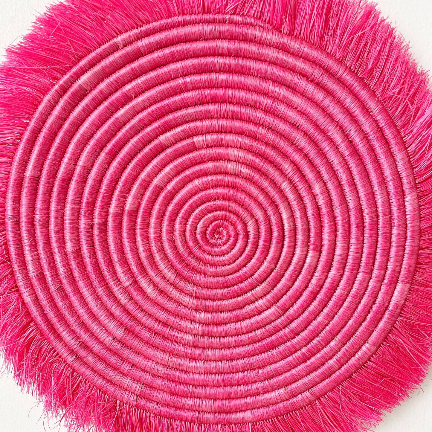 Electric Pink Fringe Sisal Trivet