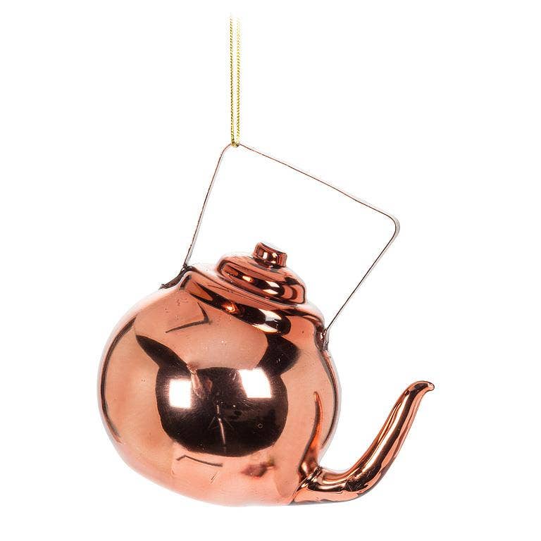Copper Kettle Ornament-4"H