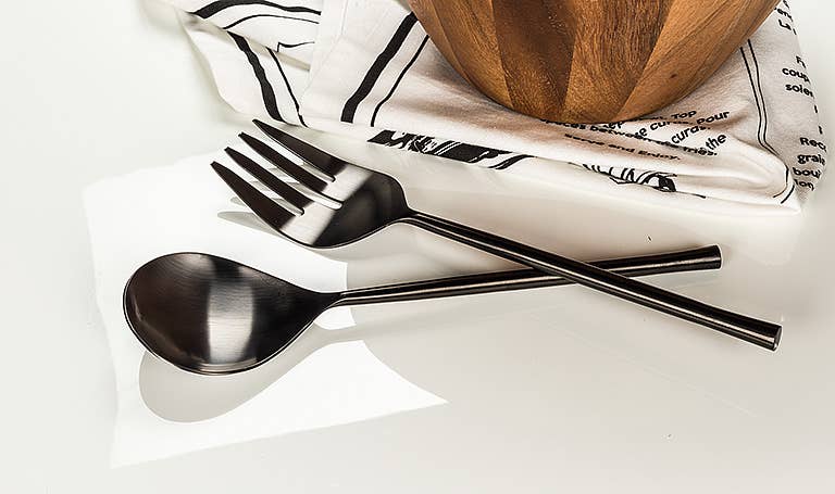 Matte Blk Salad Servers-11"L-3407