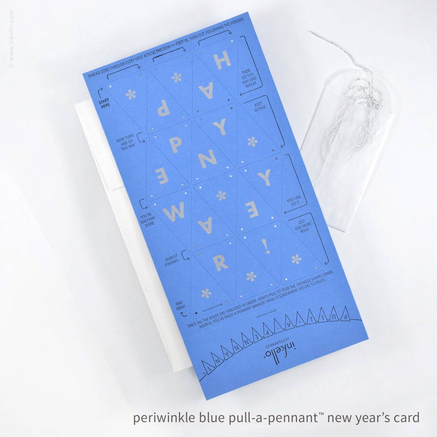 Happy New Year Pull-A-Pennant™ Greeting Card (#521)