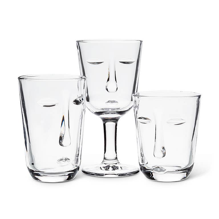Resting Face Wine Glass 6"H 6 oz