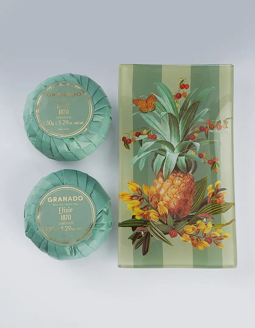 Granado Elixir Bar Soap Duo with Glass Tray 150g x 2