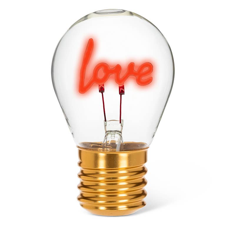 I HEART U Neon LED Lightbulb 4.5"H