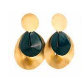Sibilia Half Fruit Earrings Deep Green LG