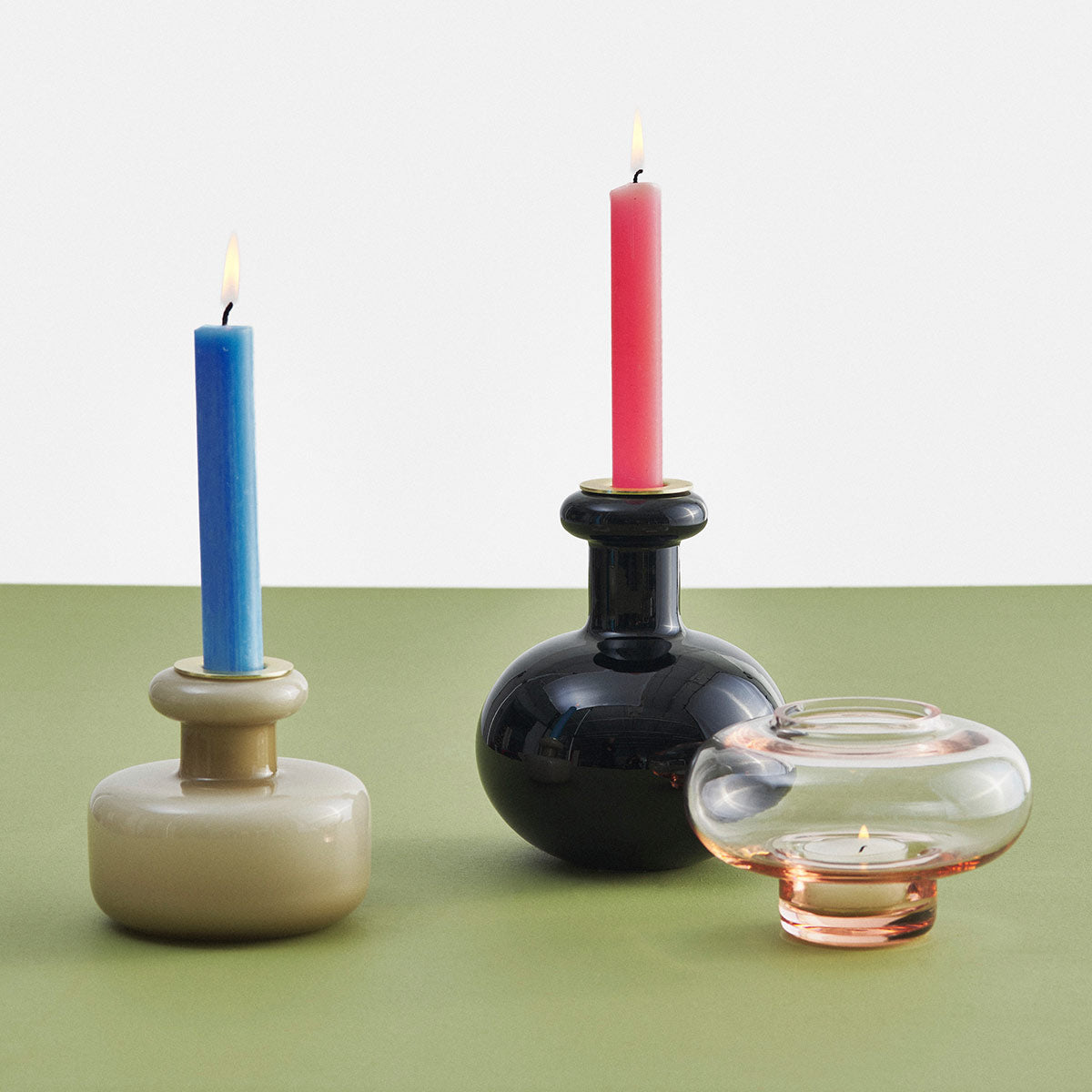 Marimekko Butticula Black Glass Candle Holder