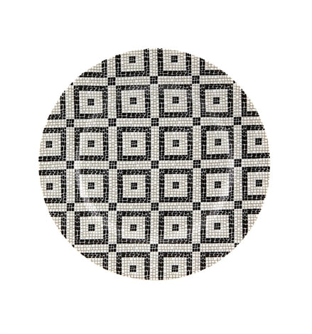 Mosaic Motif Calcada Portuguesa Porcelain Dessert Plate Set of 4