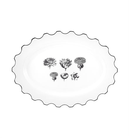 Large Porcelain Oval Platter Herbariae pattern by Christian LaCroix