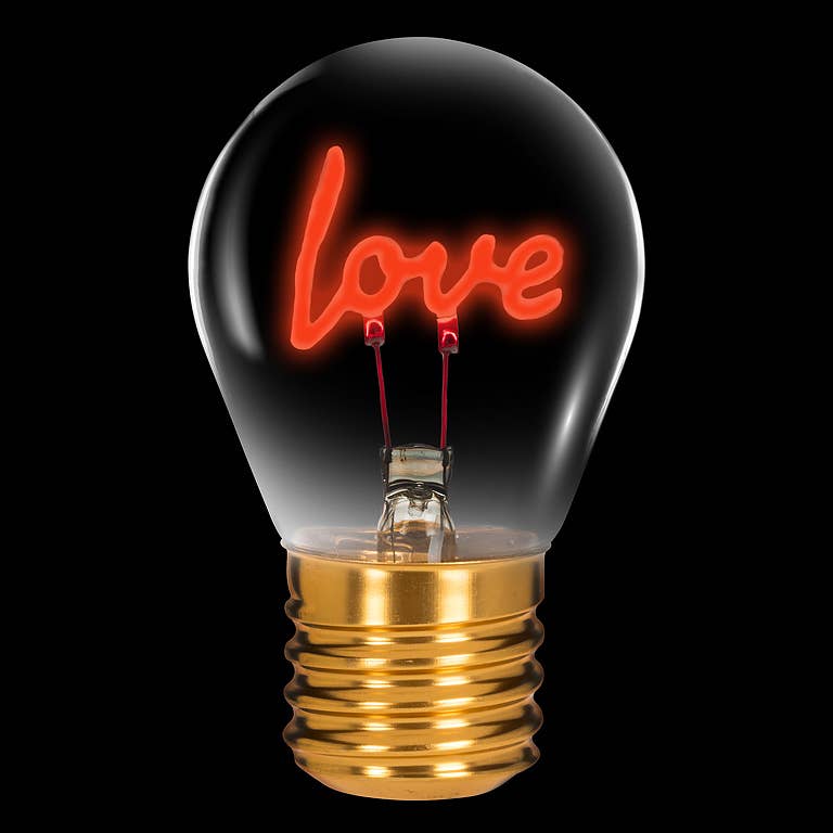 I HEART U Neon LED Lightbulb 4.5"H