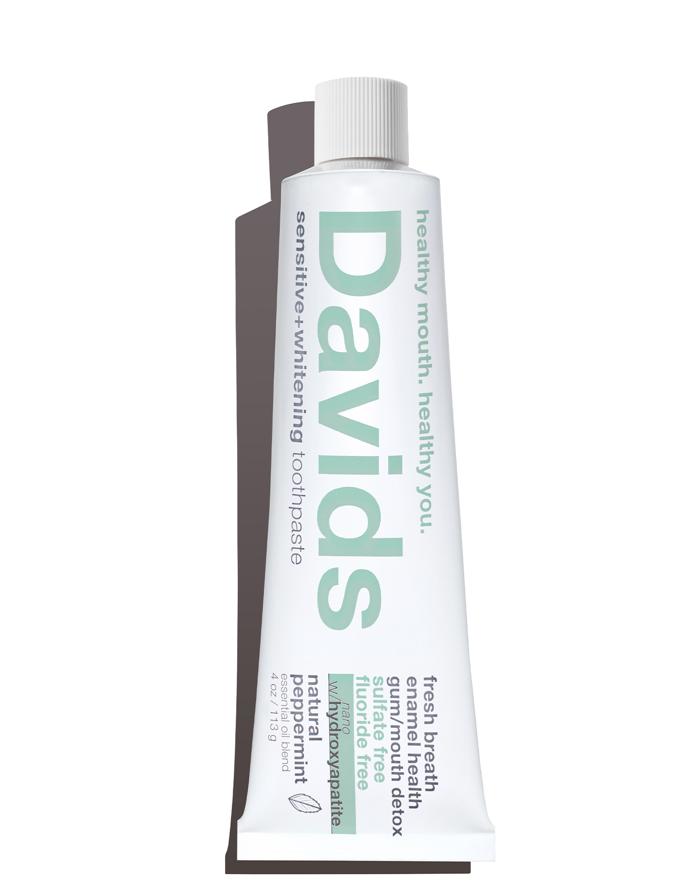 Davids sensitive+whitening nano-hydroxyapatite premium toothpaste / peppermint / 4 oz