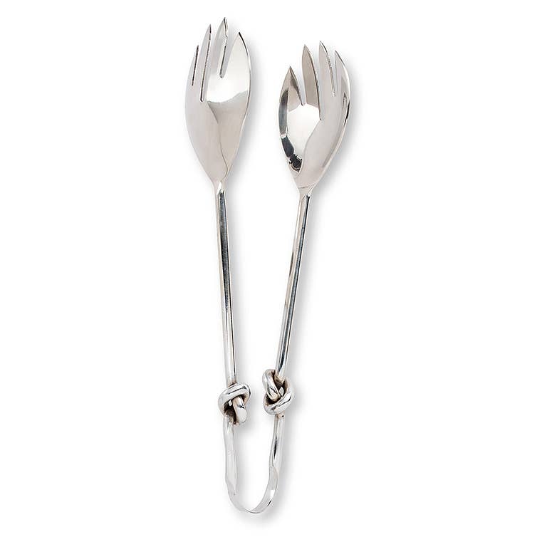 Siver Knot Salad Tongs 10"L