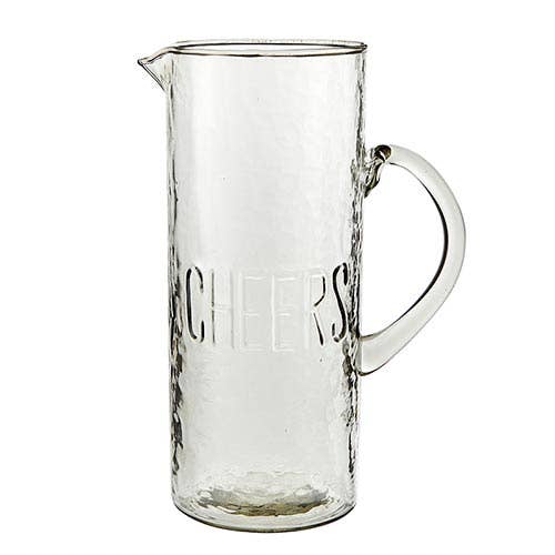 Hammered Glass CHEERS Pitcher