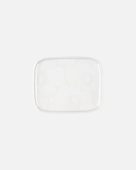 Marimekko Small Rectangular Plate White Unikko 15 x 12 cm
