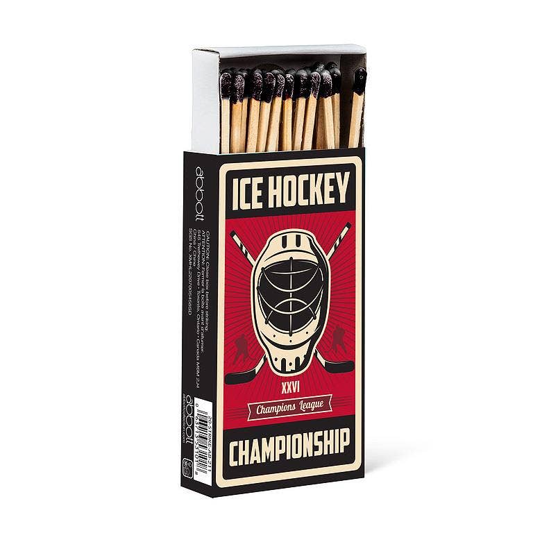Retro Hockey Print Matches 4"L