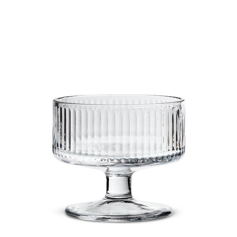 Optic Small Glass Footed Bowl 3.5"D