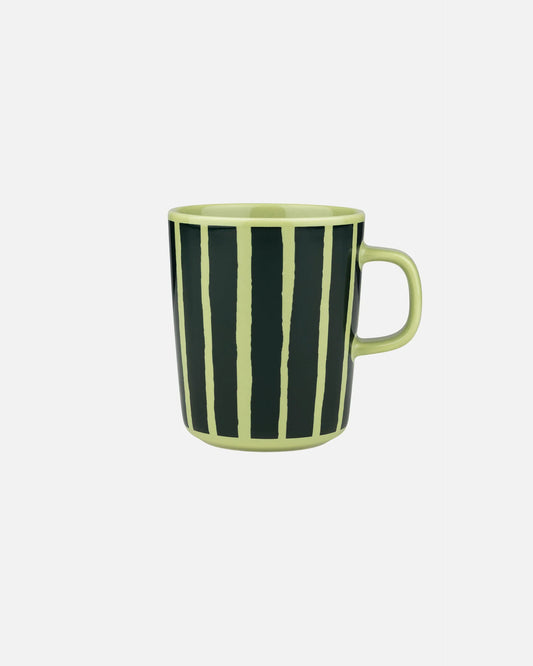 Marimekko Dark Green and Light Green Piccolo Stripe Mug